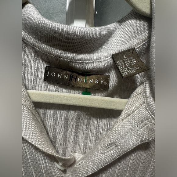 John Henry Ribbed-Knit Collared Polo Shirt - Picture 4 of 9